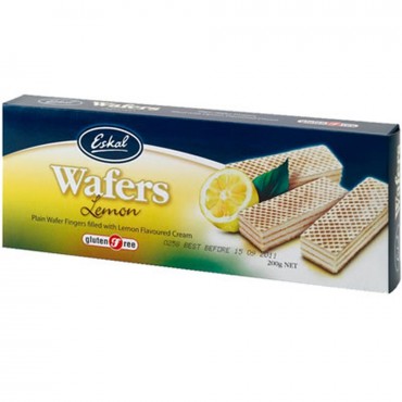 Eskal Gluten Free Lemon Wafers Biscuits 200g (Case of 12)